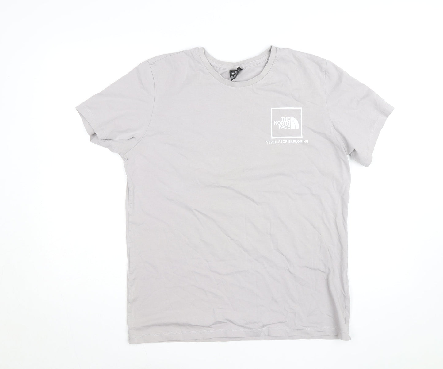 The North Face Unisex Grey Graphic Print T-Shirt L Outdoor Style