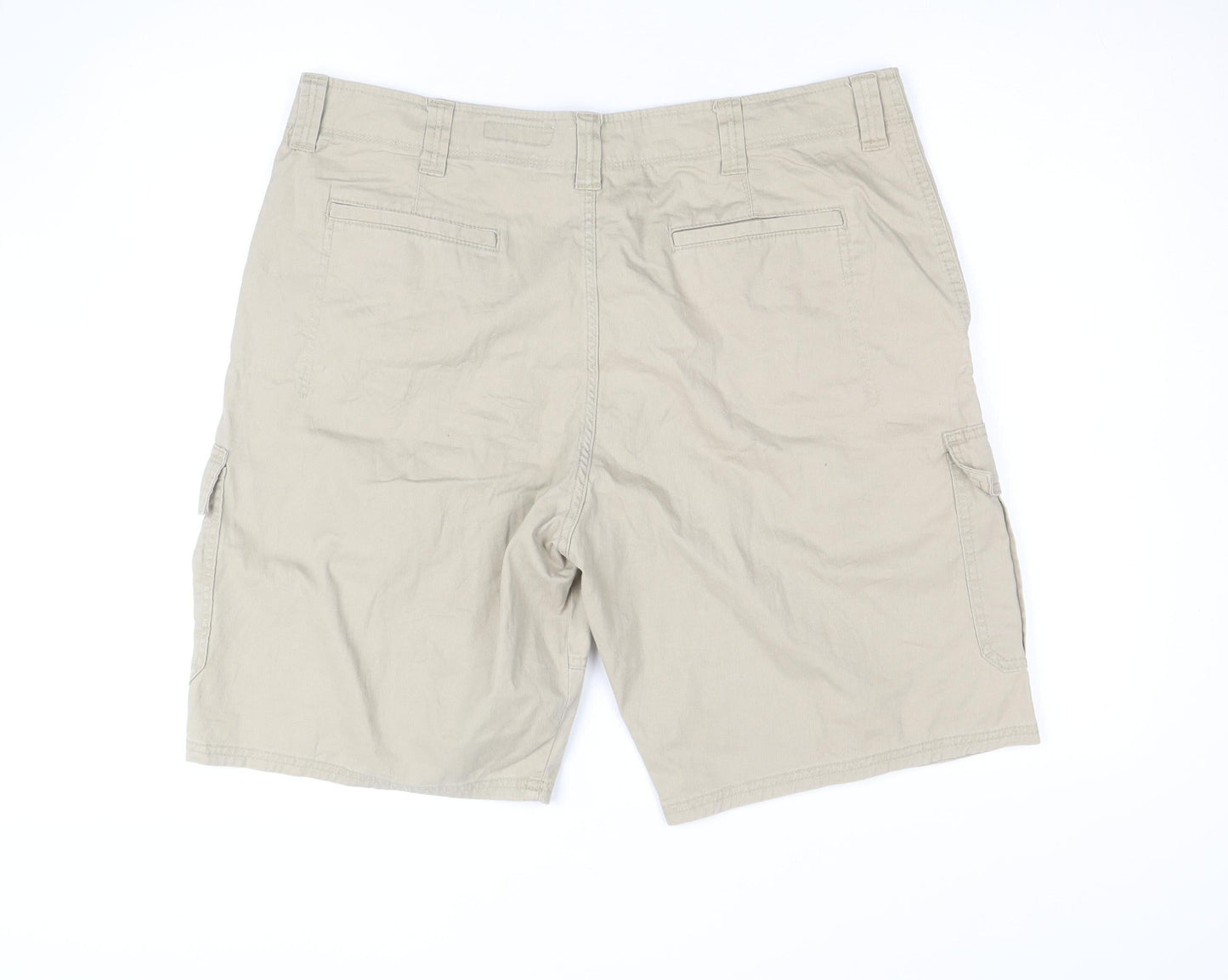 Wrangler Men Beige Cargo Shorts Size 38 Relaxed Fit Cotton