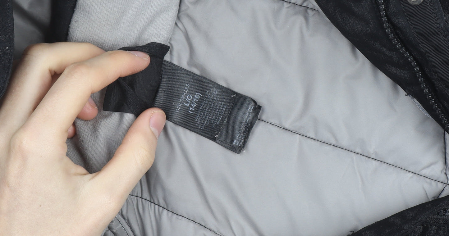 The North Face Women's Black Long Hooded Puffer Coat Size 14