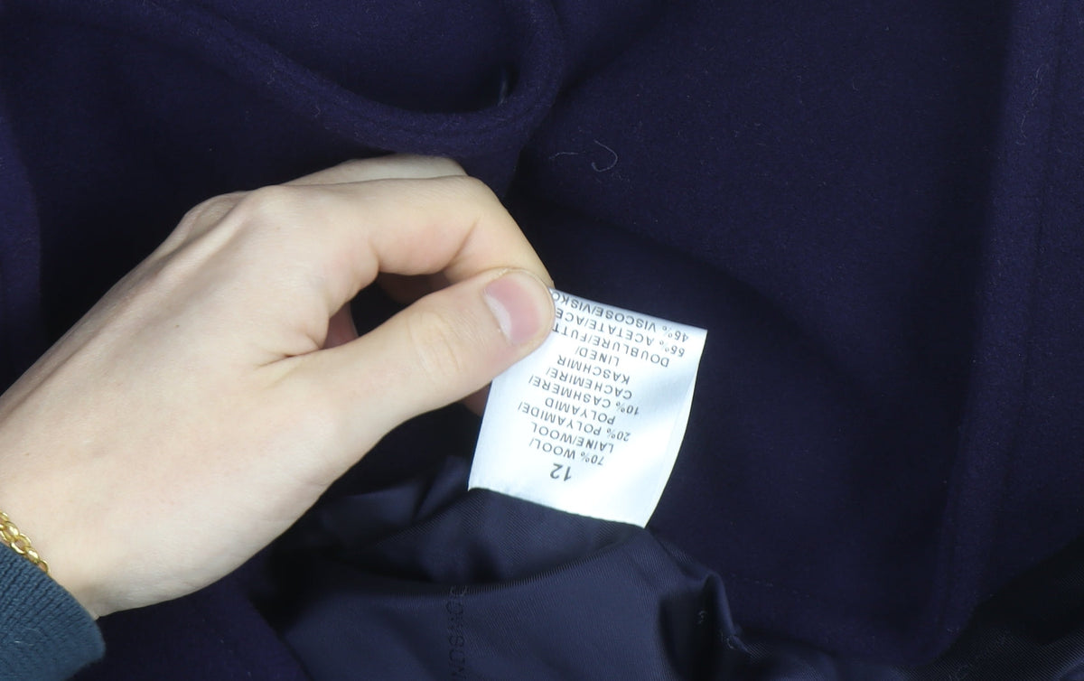 Windsmoor Women’s Blue Wool Cashmere Blend Mid-Length Coat Size 12