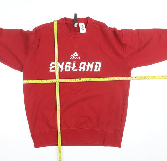 adidas Men’s Red England Graphic Pullover Sweatshirt M