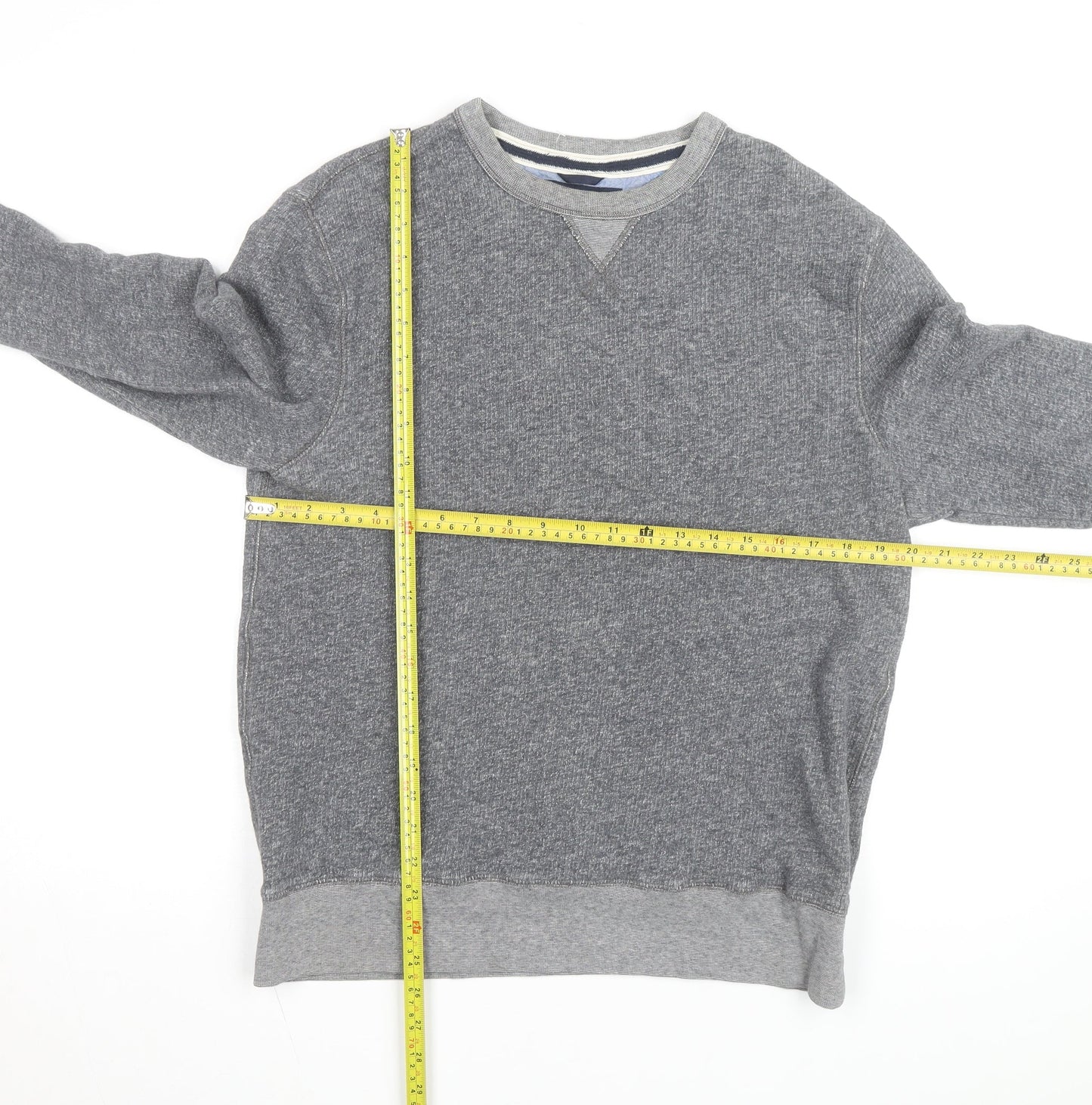Tommy Hilfiger Men's Grey Cotton Crew Neck Pullover Sweatshirt M