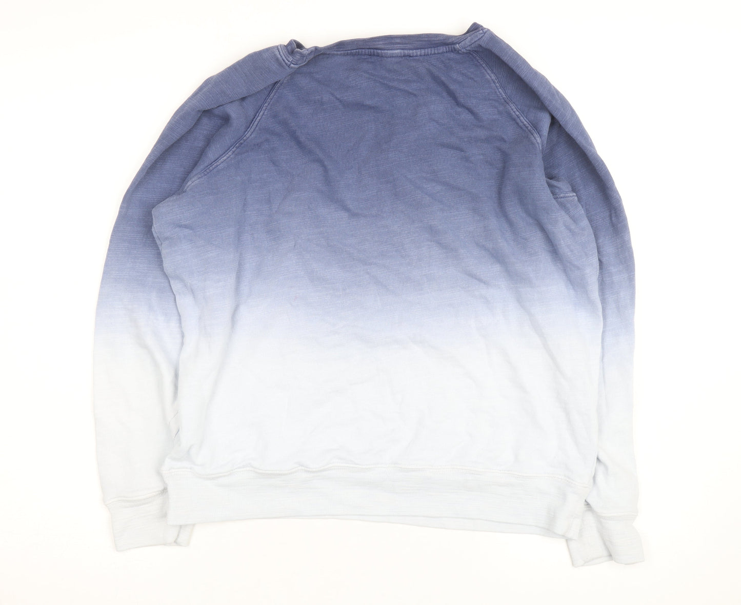 Marks and Spencer Womens Blue Ombre Cotton Pullover Sweatshirt Size 14