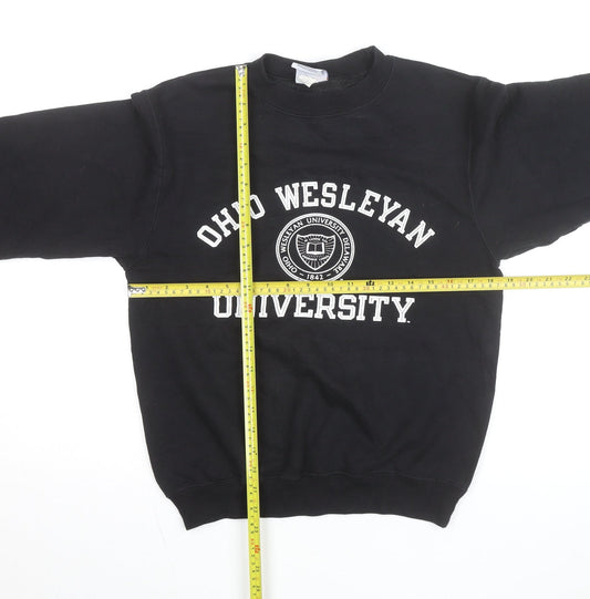 Champion Womens Black Ohio Wesleyan University Crew Neck Sweatshirt XS