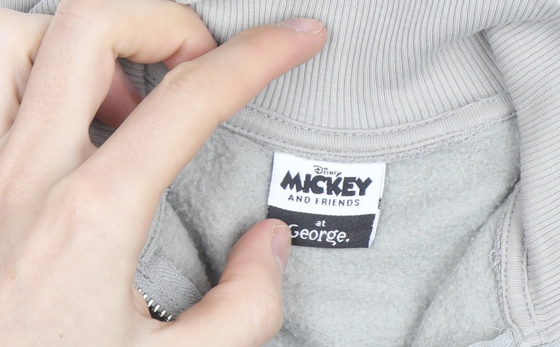 Disney Mickey & Friends at George Women's Grey Size 8 1/4 Zip Jumper