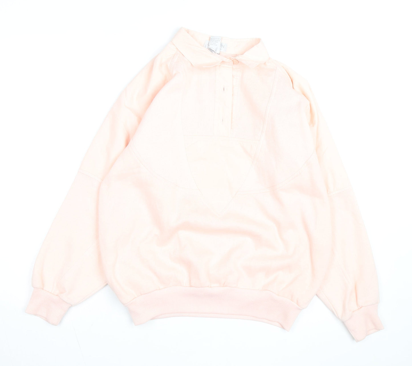 Lavon Womens Pink Collared Henley Knit Jumper Size S Vintage