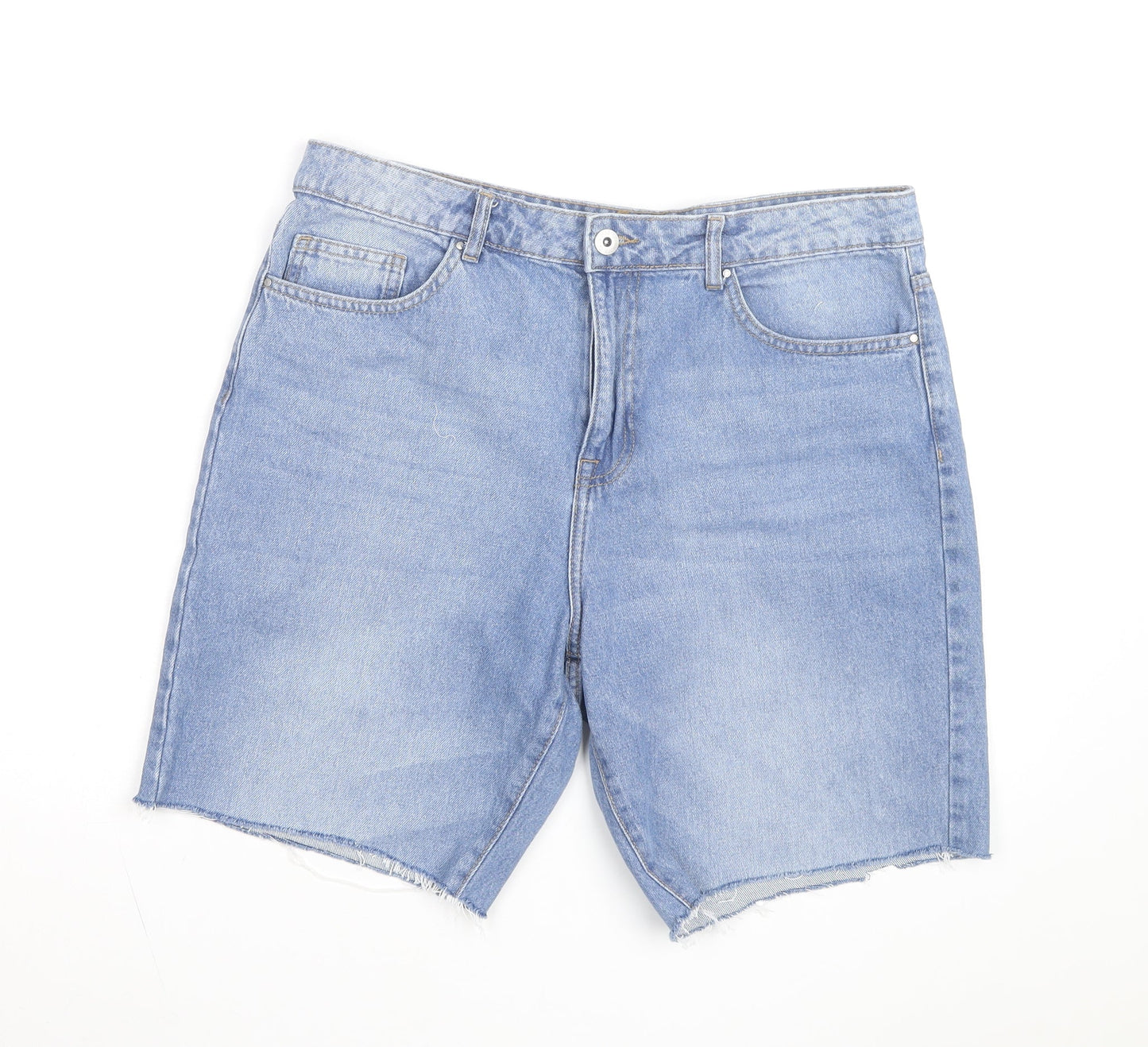 Denim 365 Women Blue Size 14 High Rise Mom Denim Shorts