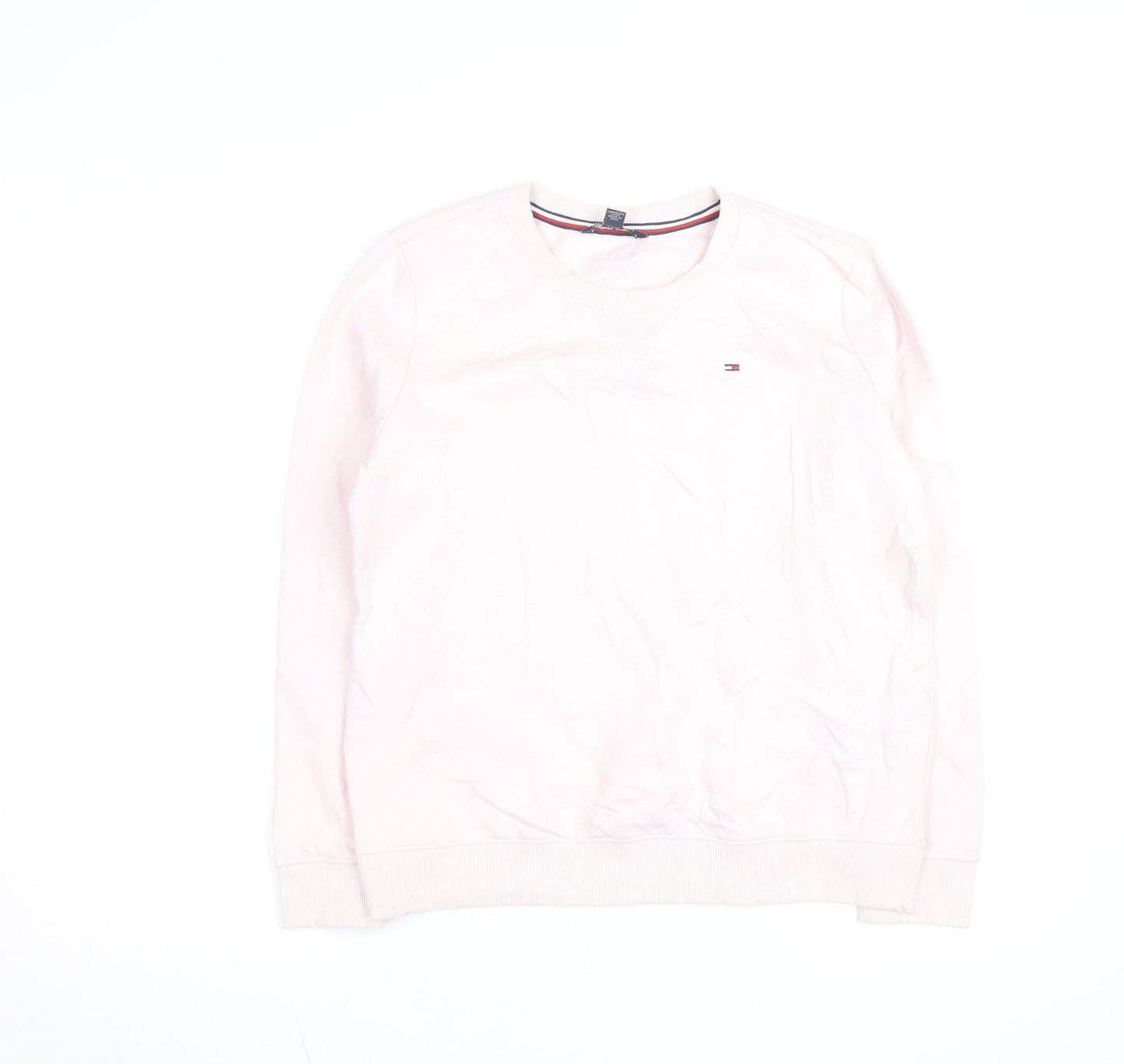 Tommy Hilfiger Women's Pink Crew Neck Long Sleeve Pullover Sweatshirt Size S