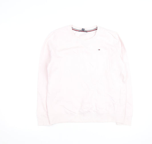 Tommy Hilfiger Women's Pink Crew Neck Long Sleeve Pullover Sweatshirt Size S