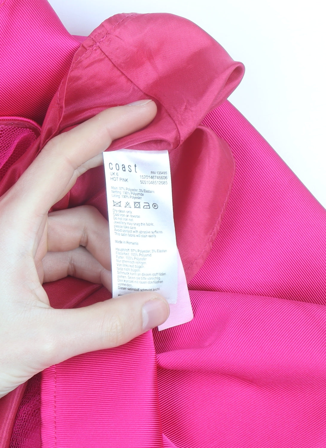 Coast Women’s Hot Pink A-Line Satin Skirt Size 6 Formal Party