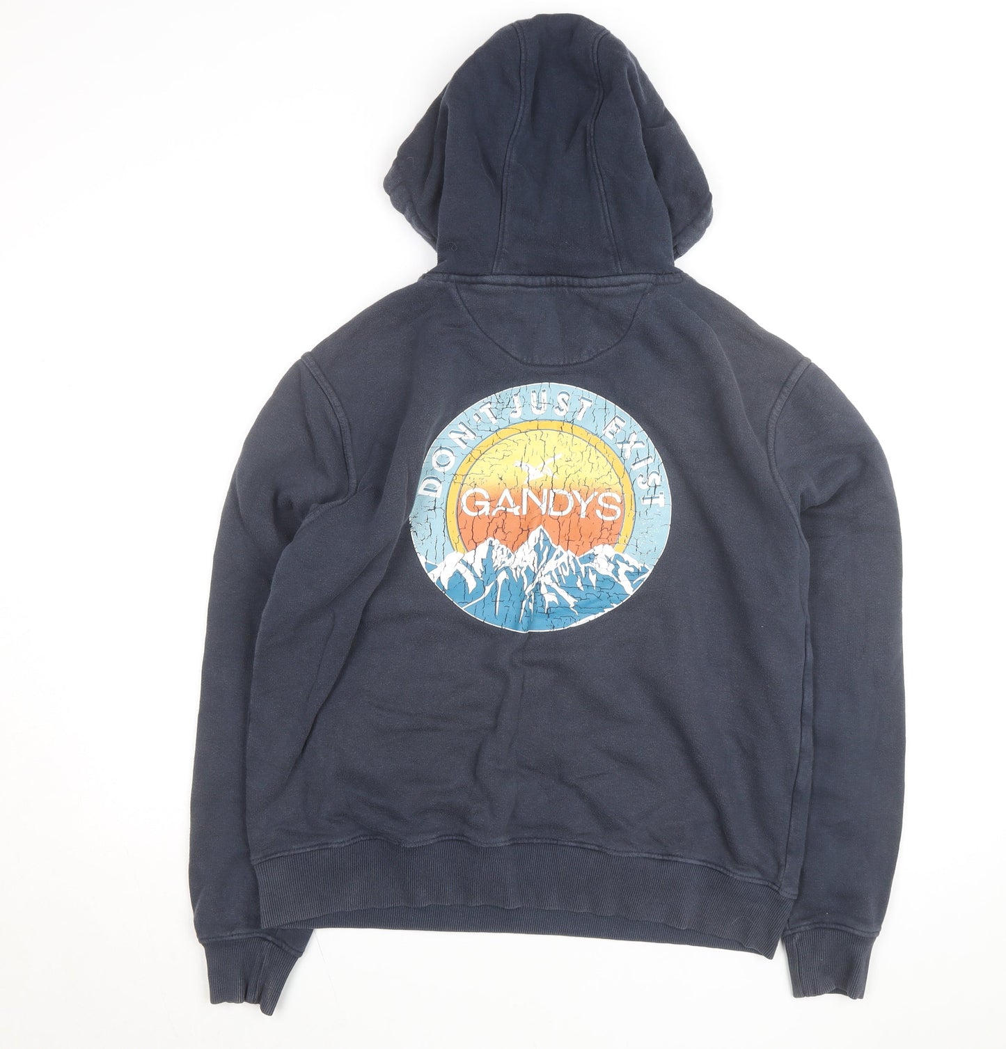 Gandys Navy Blue Womens Small Pullover Hoodie with Graphic Print