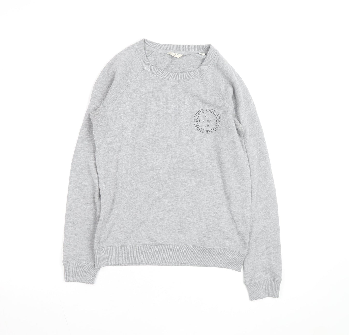Jack Wills Grey Crew Neck Regular Fit Sweatshirt XS Unisex
