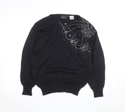 Vintage Porsche Montreal Women’s Black Beaded Pullover Jumper Size S