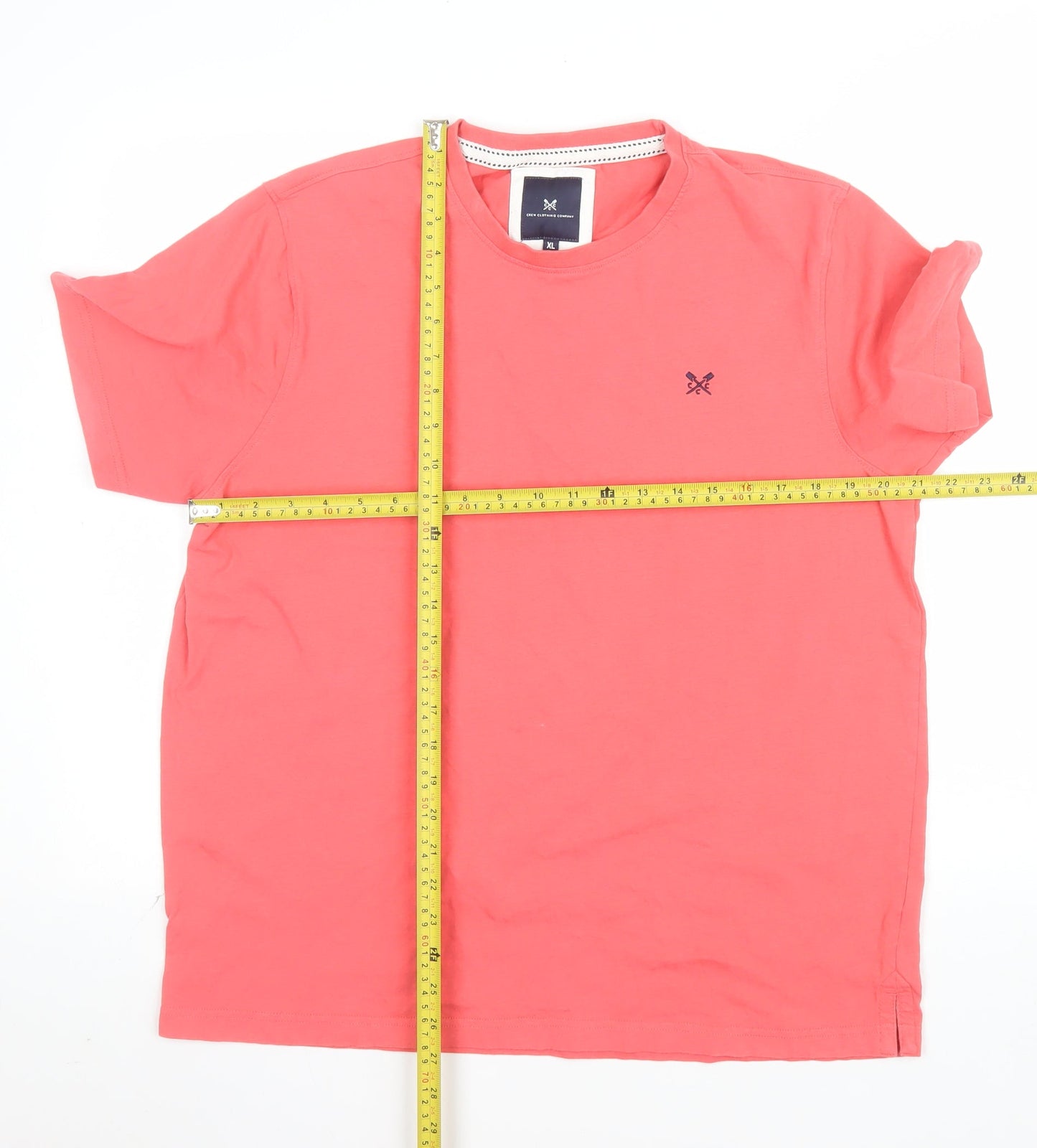 Crew Clothing Company Men's Coral XL Cotton Crew Neck T-Shirt