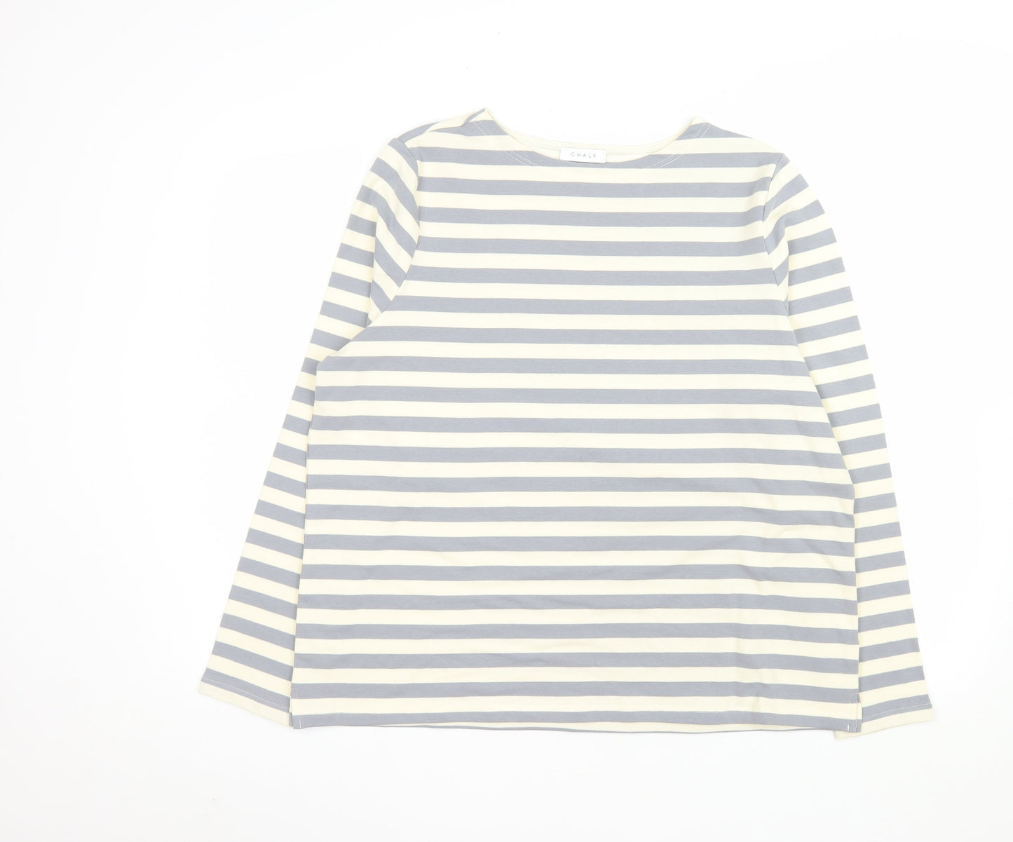 Chalk Women's Multicoloured Striped Long Sleeve Cotton T-Shirt One Size