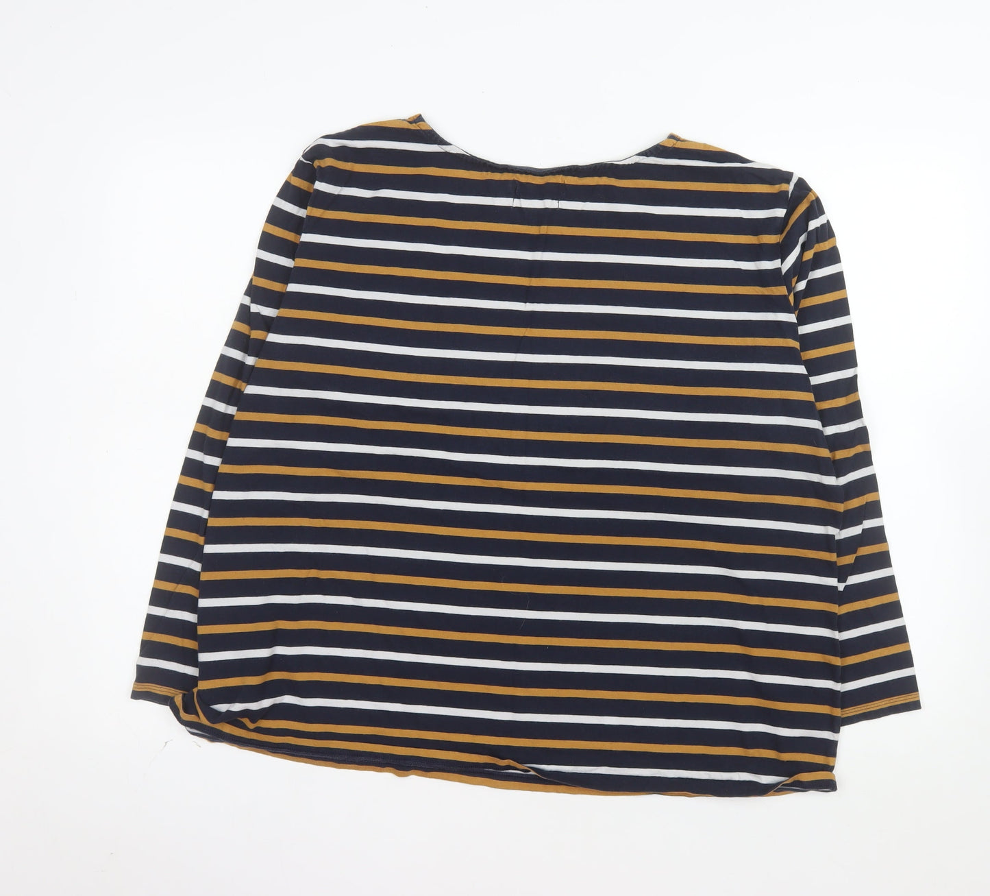 Seasalt Women Blue Striped Sailor Shirt Size 24 Cotton Long Sleeve