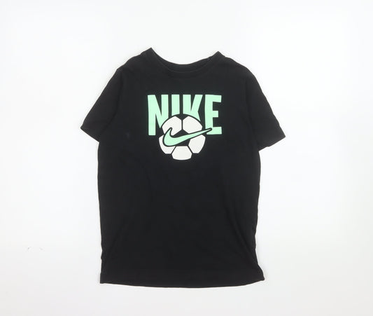 Nike Boys Black Short Sleeve Crew Neck Football Graphic T-Shirt 10-12 Years