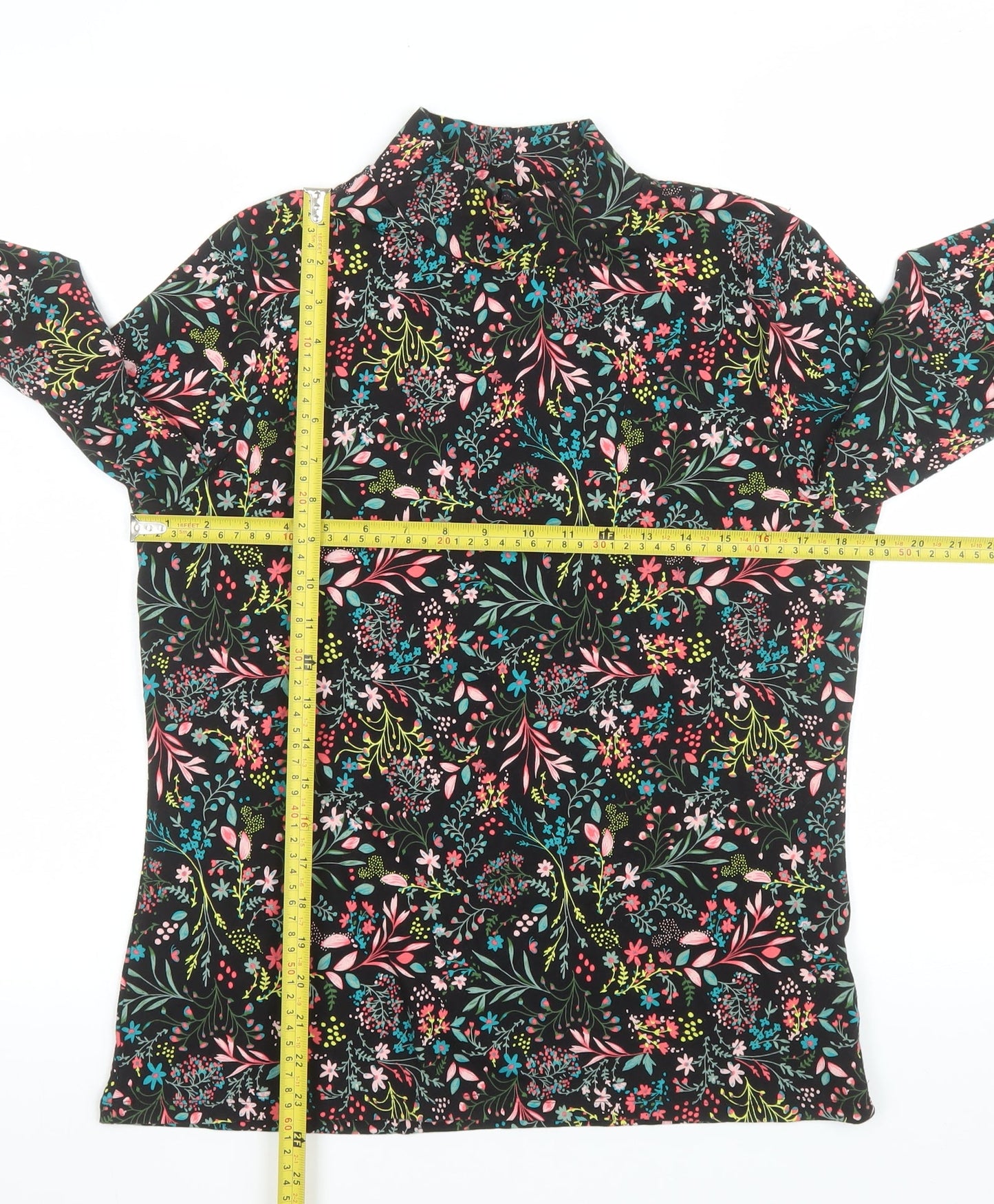 Marks and Spencer Women's Multicoloured Floral Long Sleeve T-Shirt Size 16