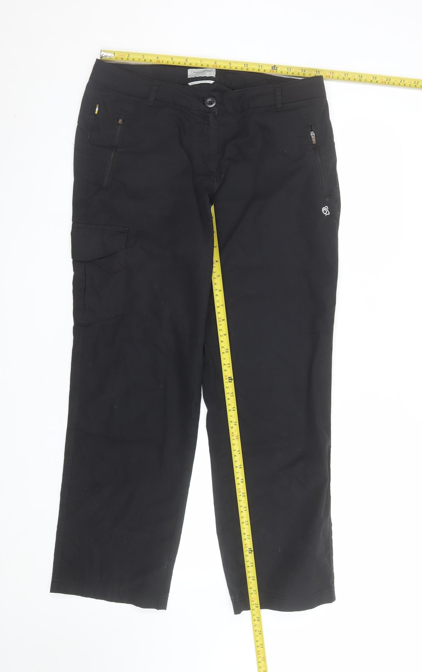 Craghoppers Women's Black Cargo Trousers Size 12 Regular Fit Outdoor Wear
