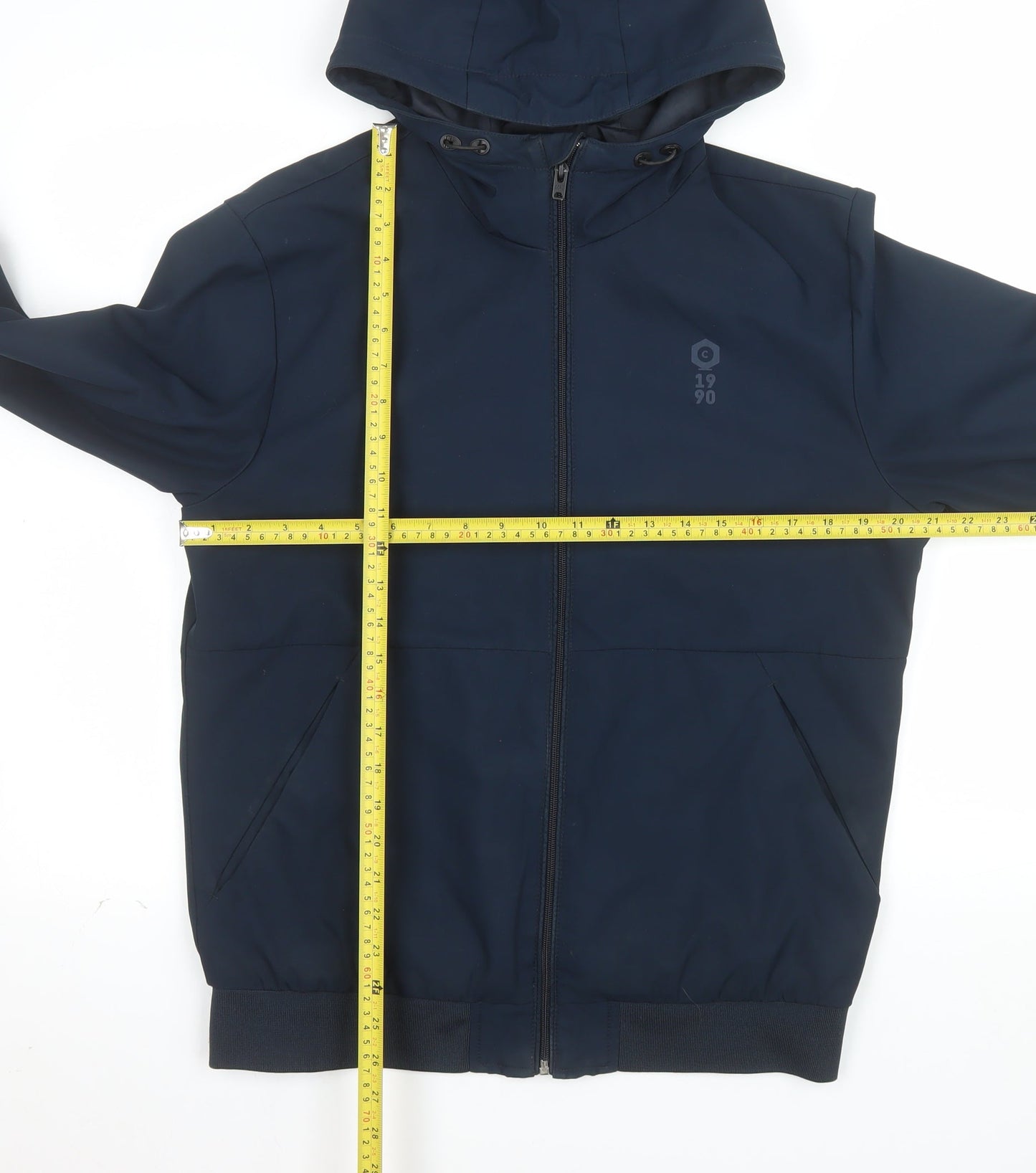 Jack & Jones Men's Blue Hooded Windbreaker Jacket Size M