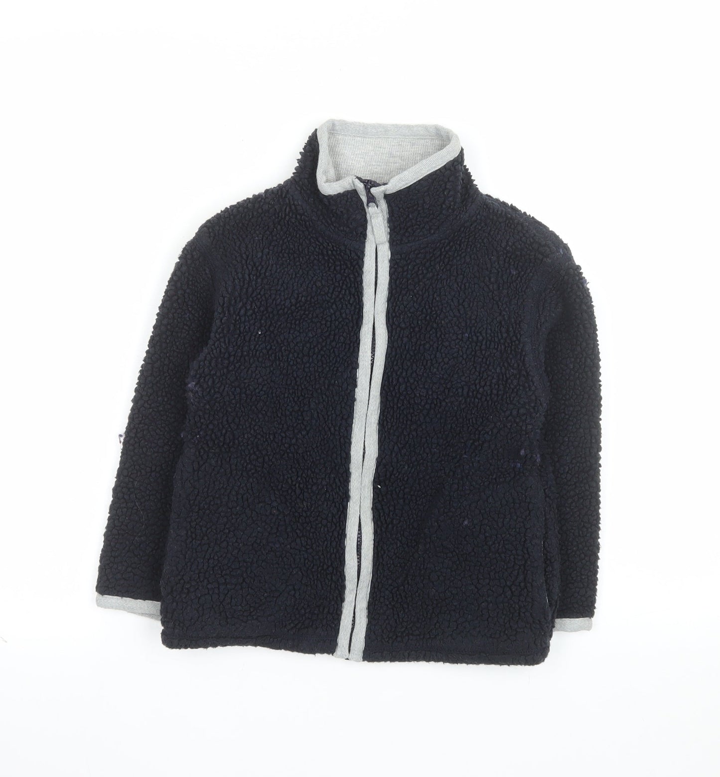 Mini Boden Boys Blue Fleece Lined Zip Jacket 5-6 Years