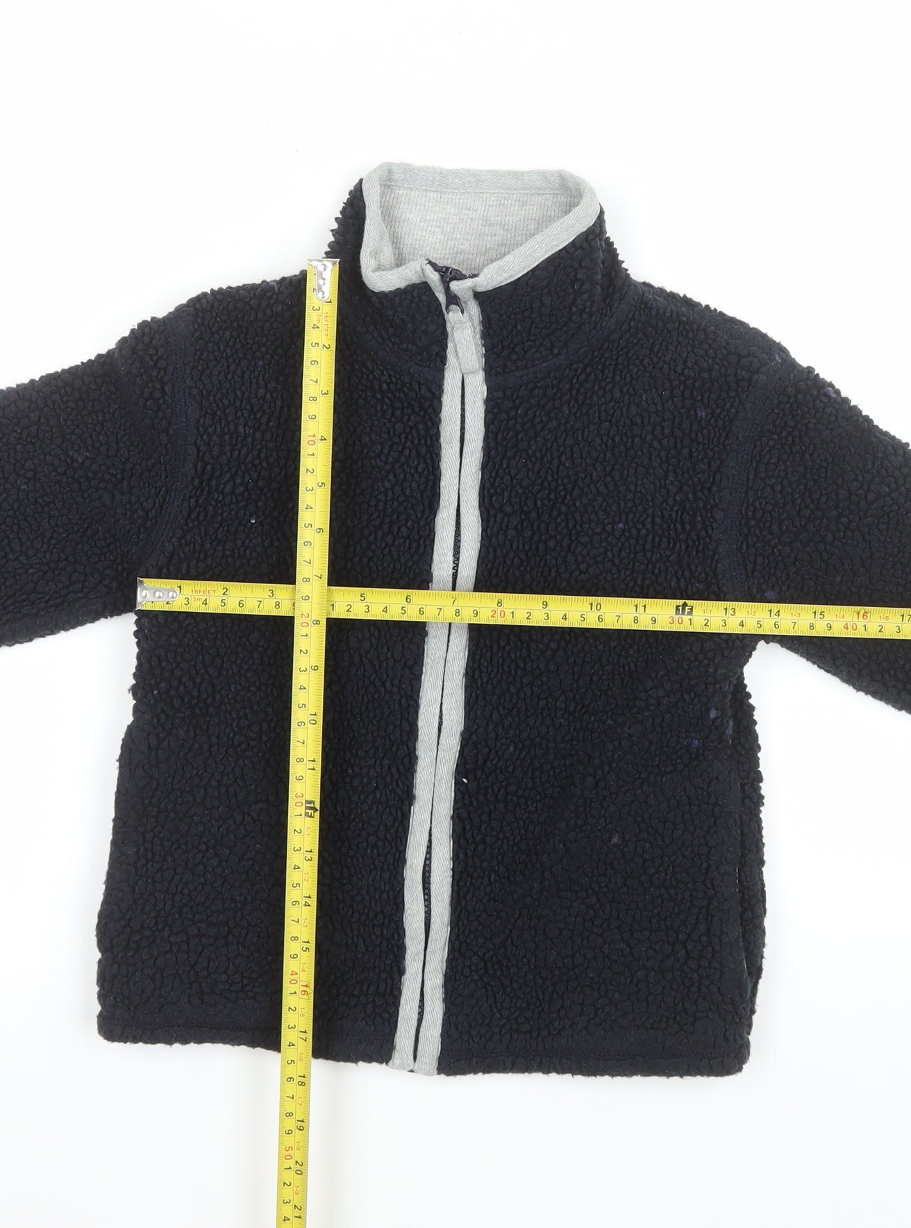 Mini Boden Boys Blue Fleece Lined Zip Jacket 5-6 Years