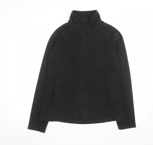 Mountain Warehouse Women's Black Fleece Jacket Size 12 Full Zip Lightweight