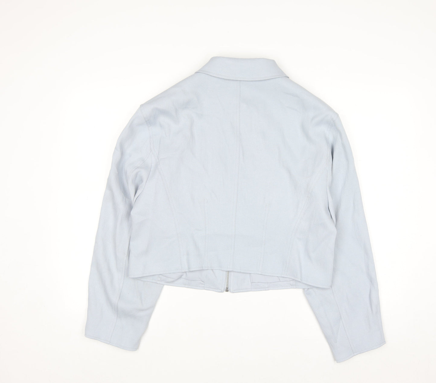 Marks and Spencer Womens Blue Cropped Zip Jacket Size 14
