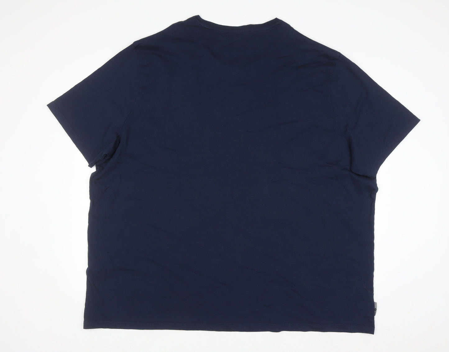 Von Jeans Co. Men's Navy Crew Neck Cotton T-Shirt 5XL Classic Fit