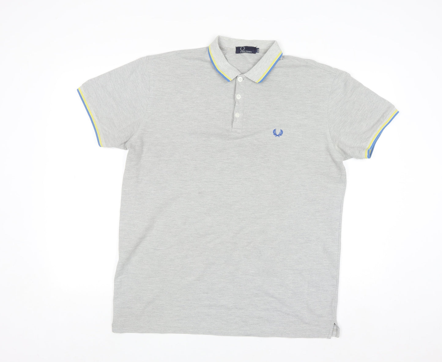 Fred Perry Mens Grey 2XL Polo Shirt Preppy Cotton Classic Style