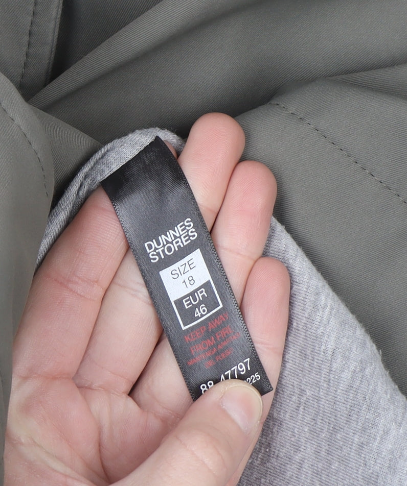 Dunnes Stores Women’s Khaki Hooded Waterproof Parka Coat Size 18
