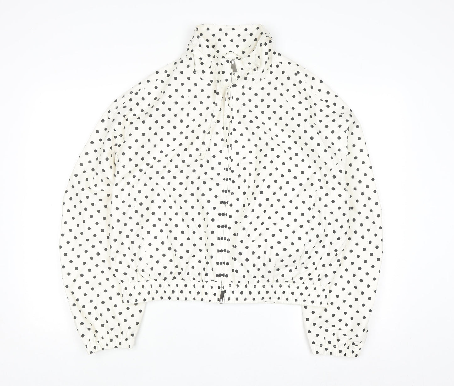 Marks and Spencer Women's White Polka Dot Windbreaker Jacket Size S