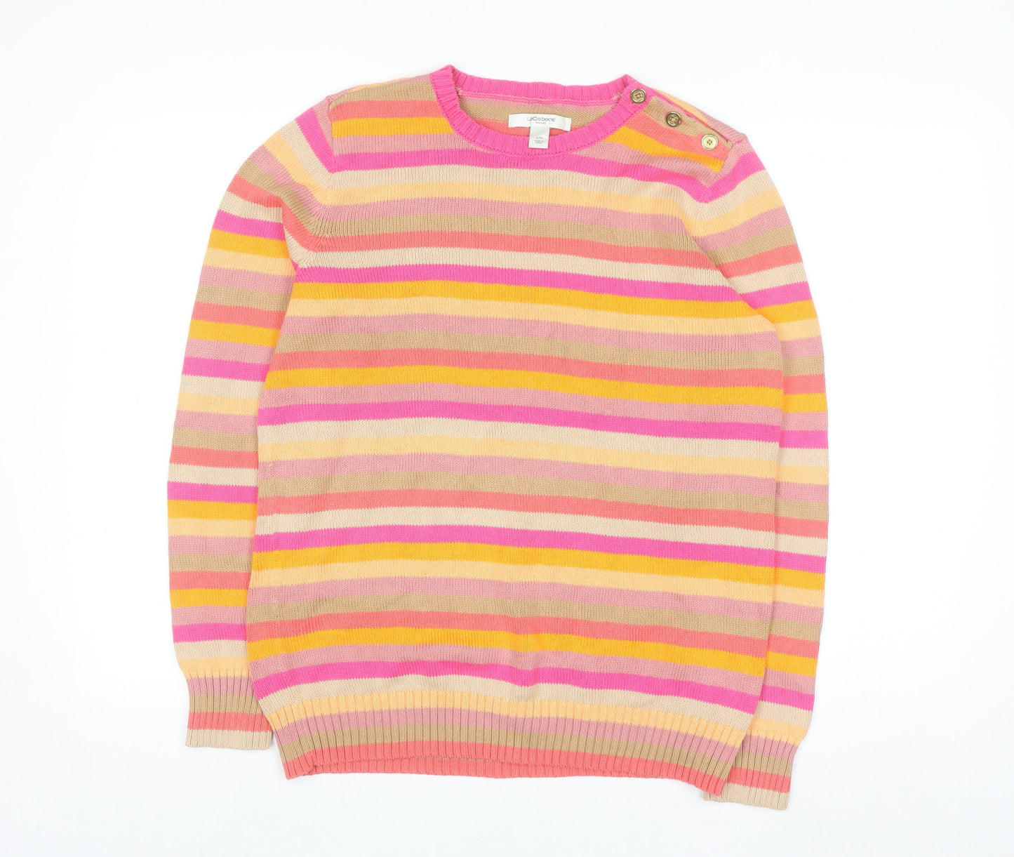 Liz Claiborne Women’s Multicoloured Striped Cotton Jumper L