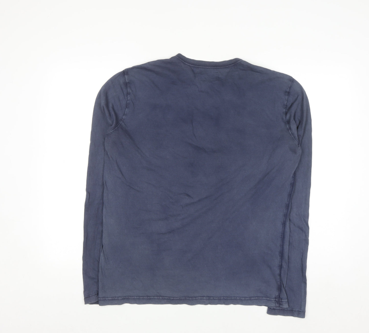 Ralph Lauren Men's Blue Cotton Long Sleeve Henley Shirt M