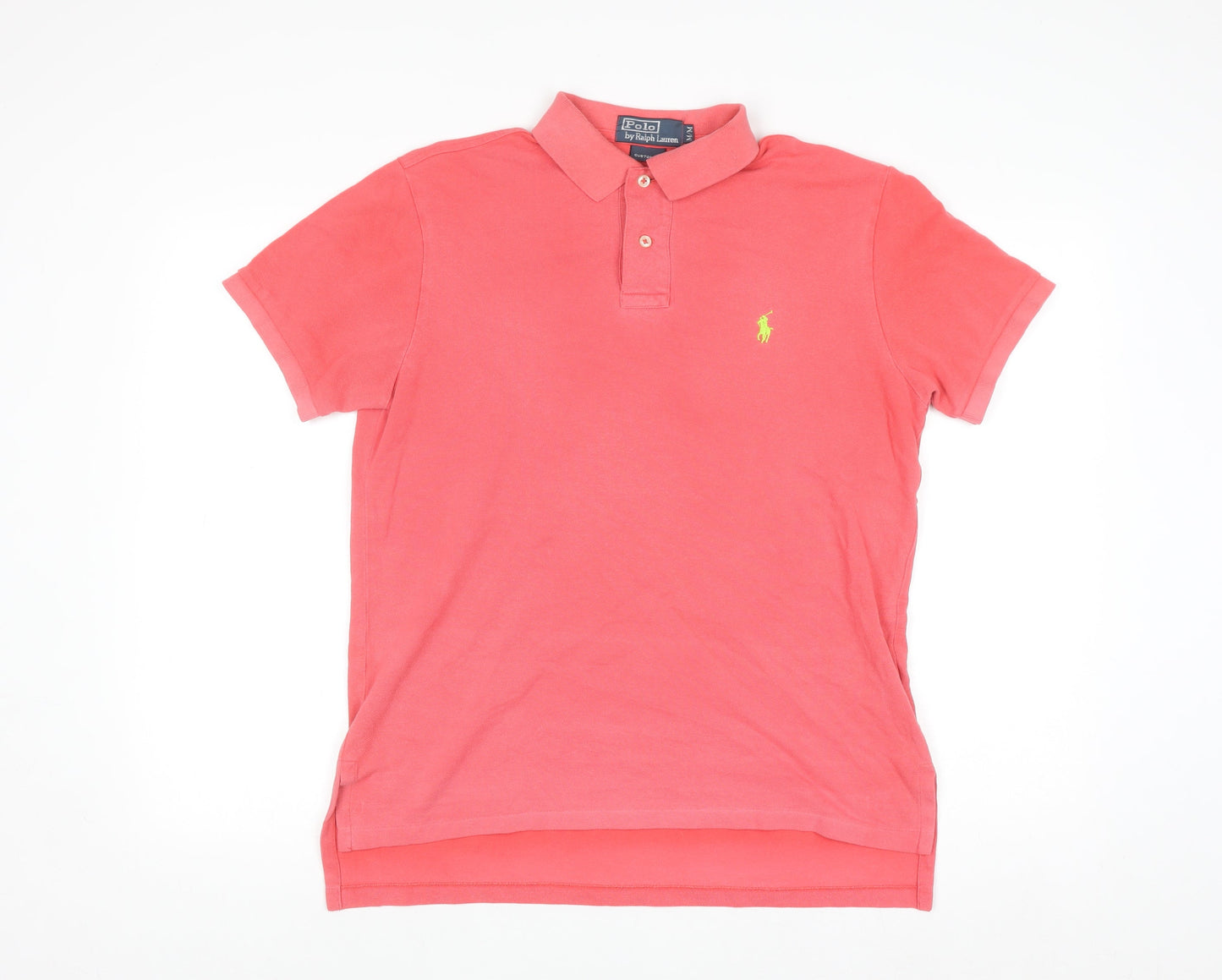 Polo Ralph Lauren Men's Pink Custom Fit Cotton Polo Shirt M