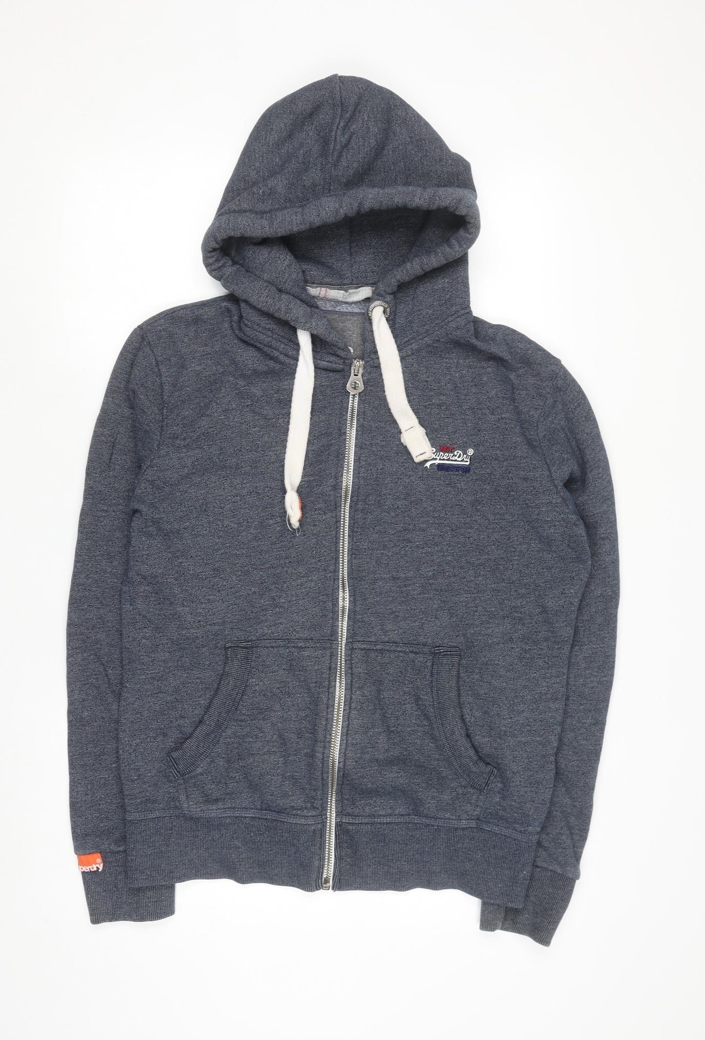 Superdry Men’s Blue Full Zip Hoodie L Fleece Cotton Blend