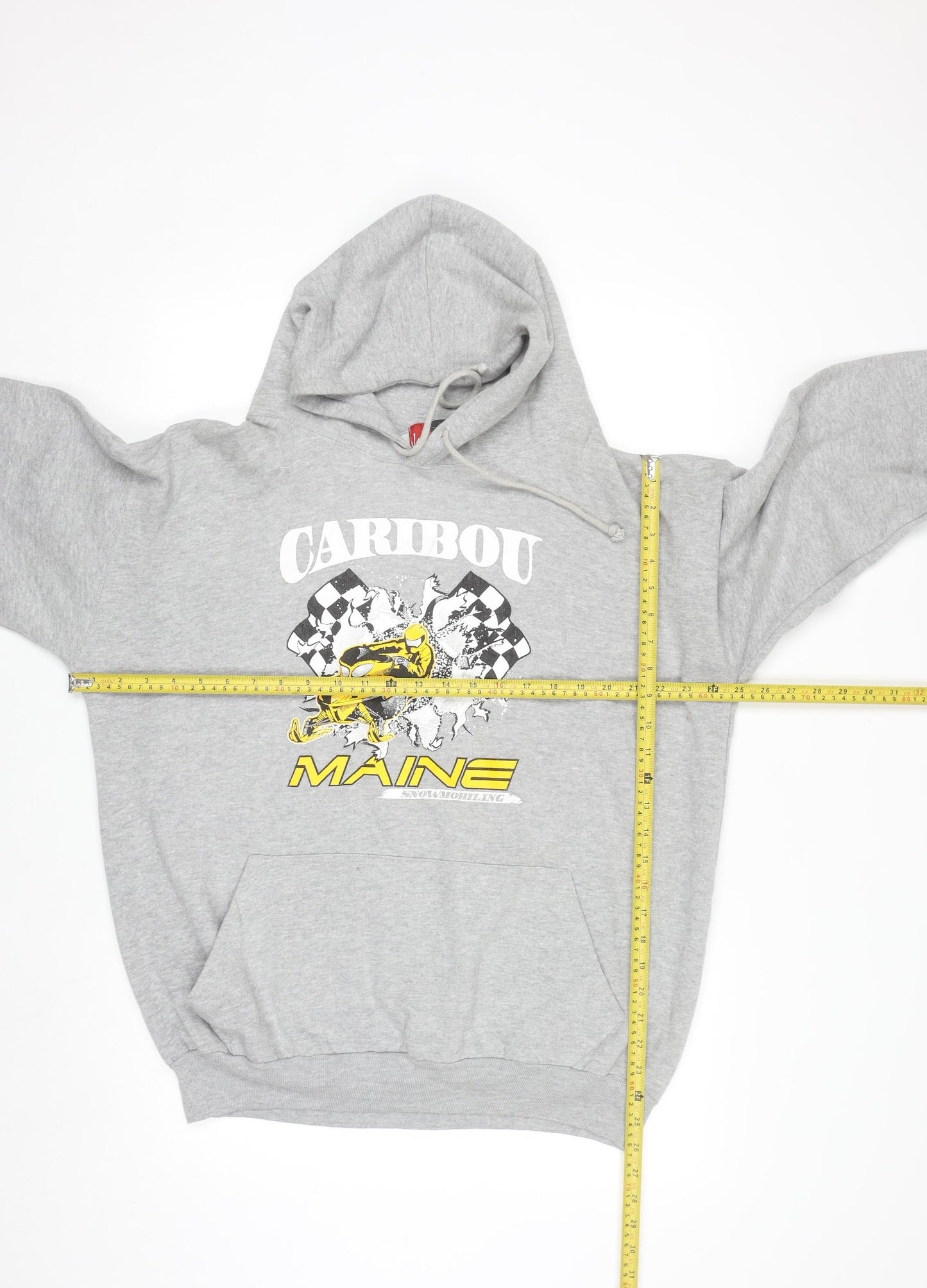 Jon Lauren Men's Grey Caribou Maine Pullover Hoodie XL Graphic Print