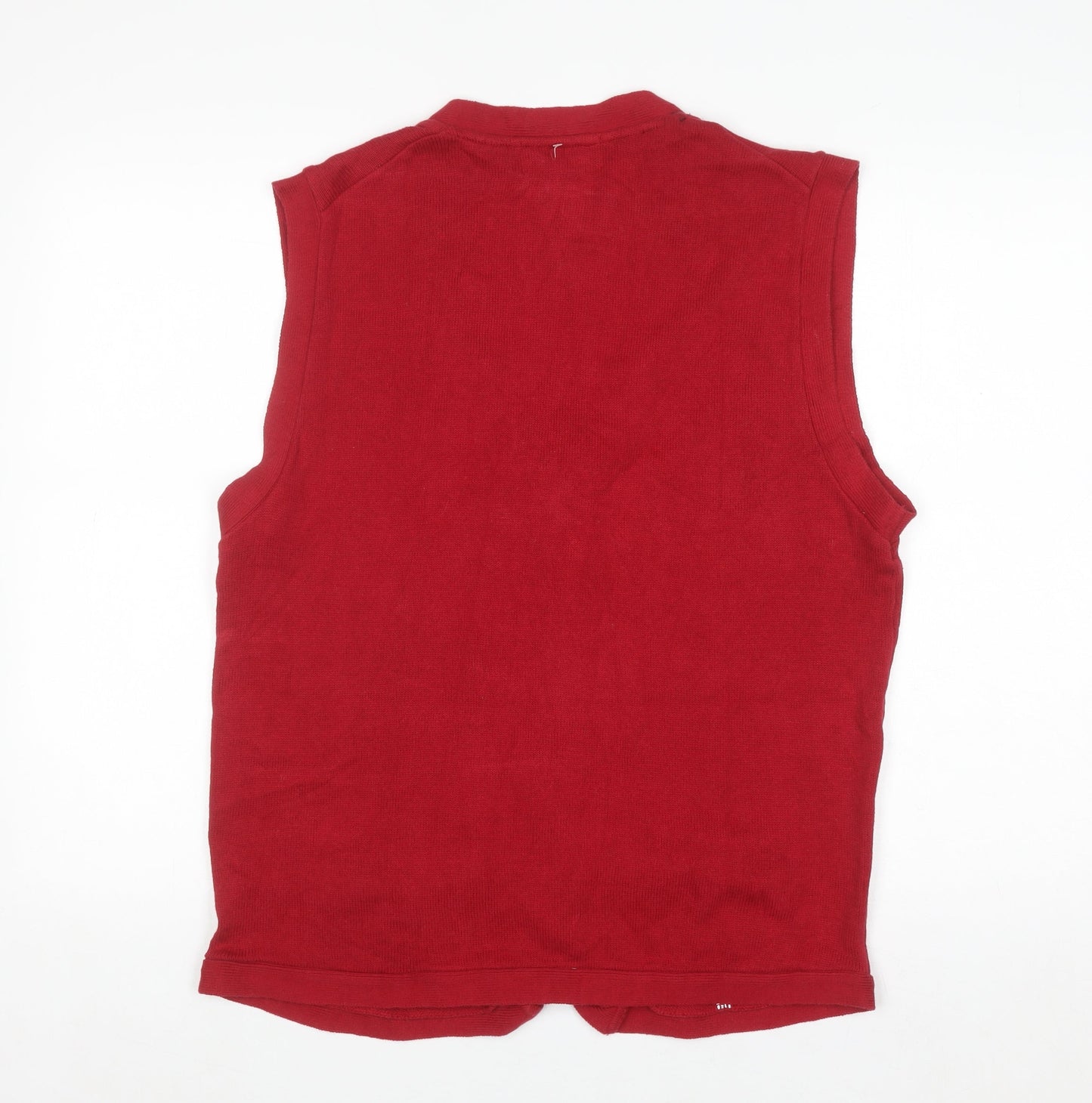 Chaps Men's Red Sleeveless Cotton Button Knit Vest L