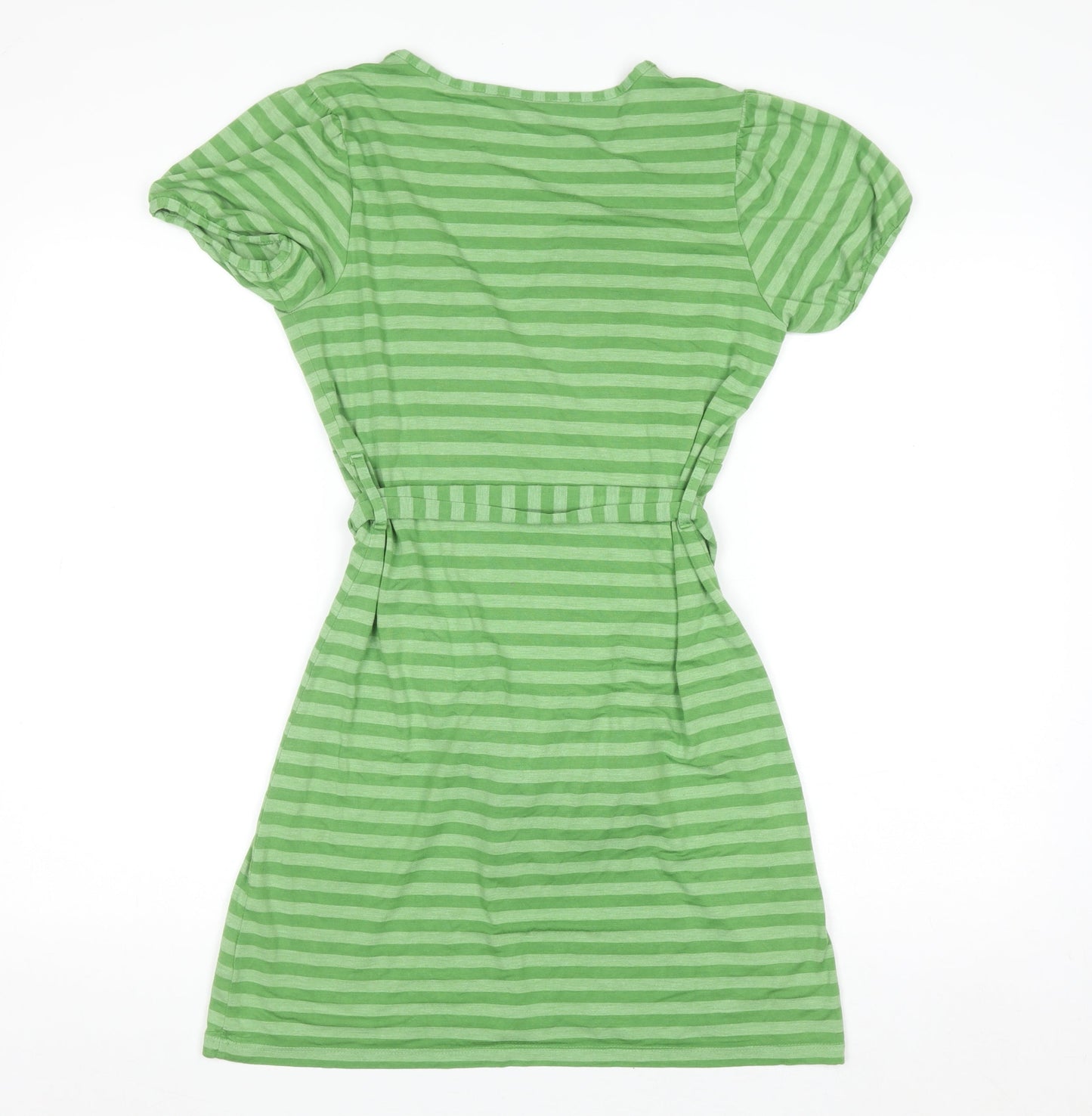 Marks and Spencer Women’s Green Striped Wrap Dress Size 10