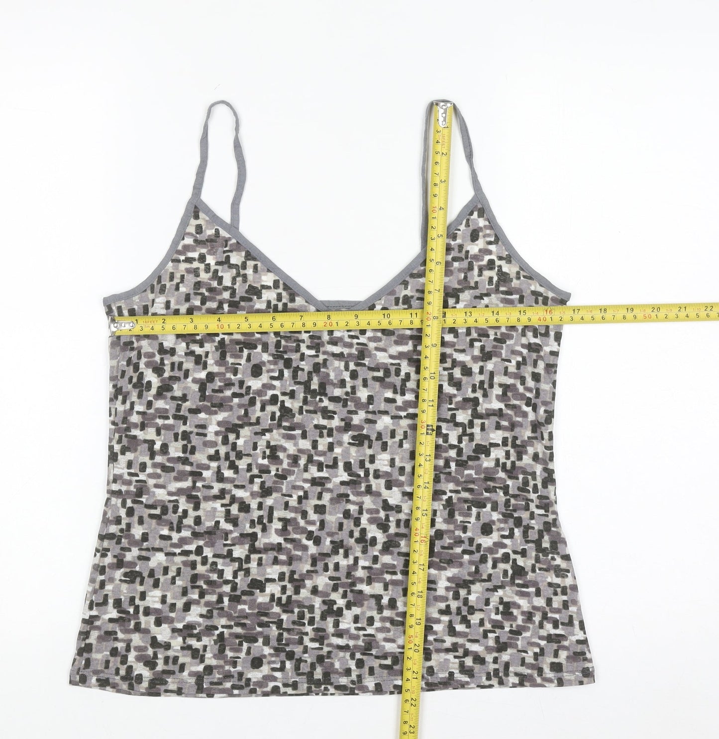 Marks and Spencer Women Grey Geometric Camisole Top Size 14