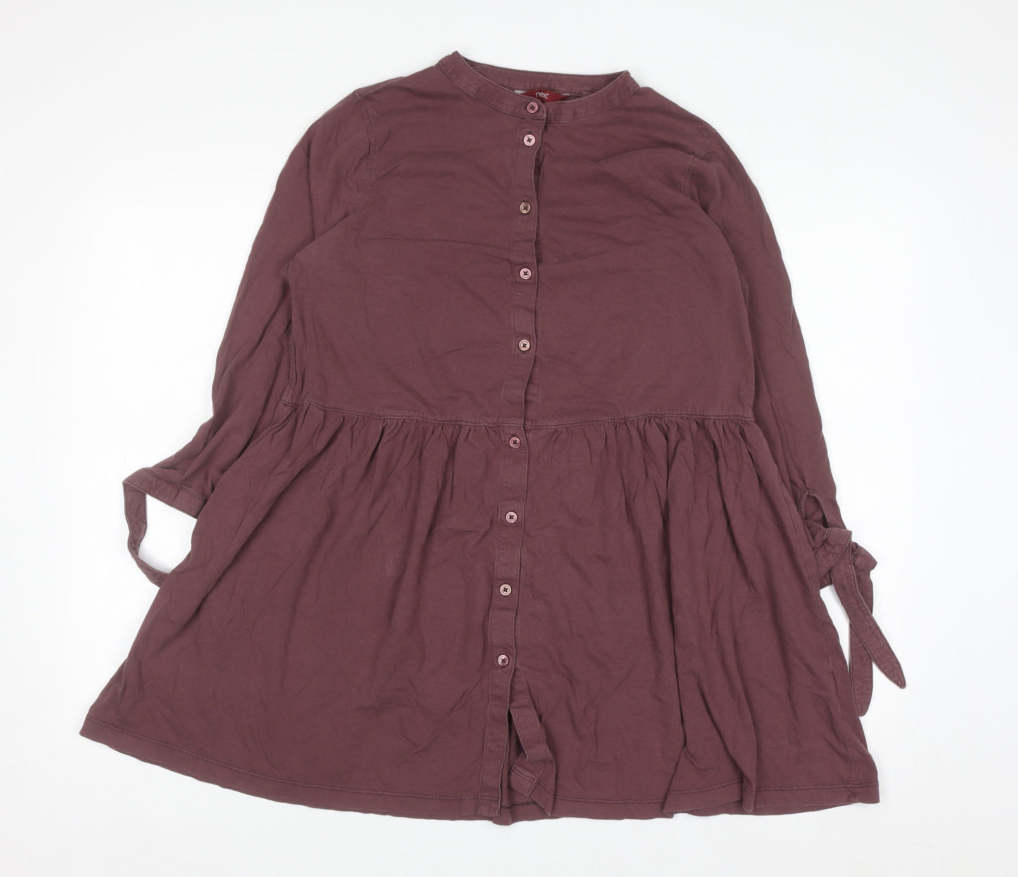 Next Women Brown Size 14 Shirt Dress Long Sleeve Cotton Casual