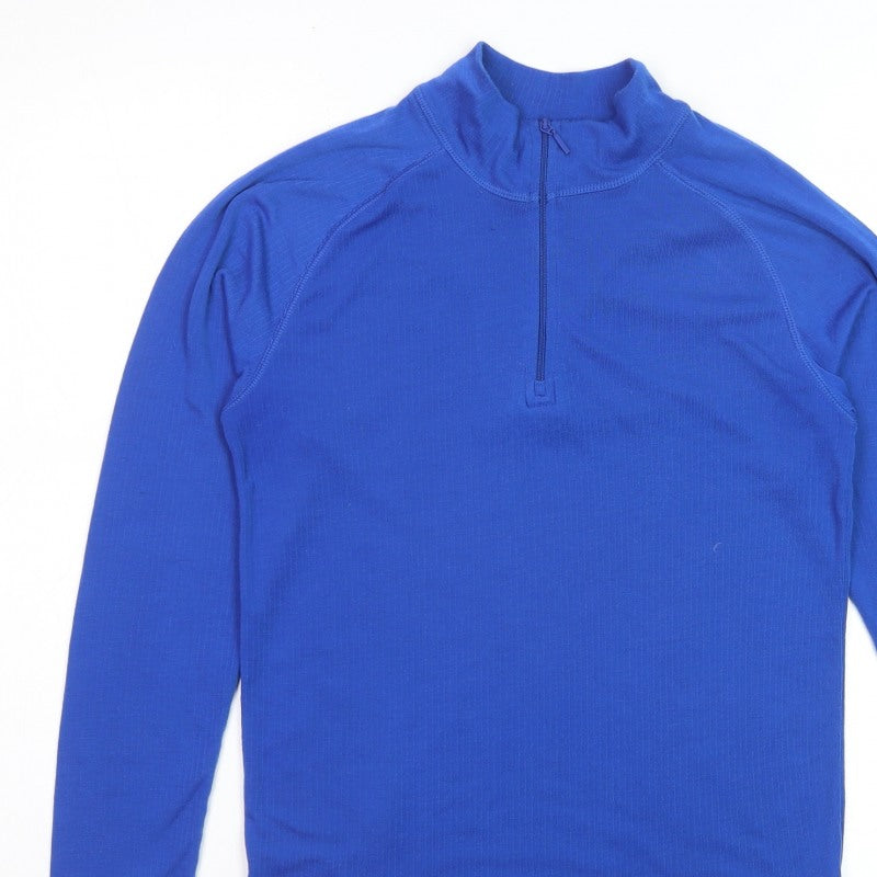 Additional view of Mountain Warehouse Men’s Blue Thermal 1/2 Zip Jumper, size S