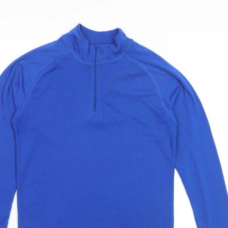Additional view of Mountain Warehouse Men’s Blue Thermal 1/2 Zip Jumper, size S