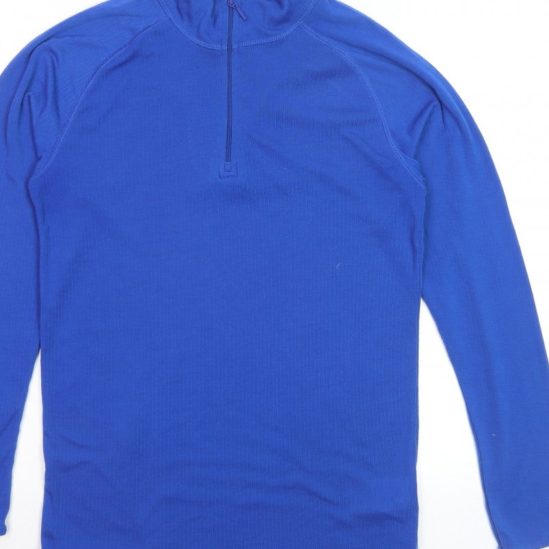Additional view of Mountain Warehouse Men’s Blue Thermal 1/2 Zip Jumper, size S