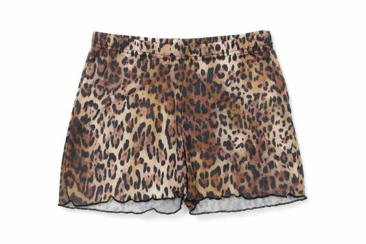 PRETTYLITTLETHING Girls Brown Leopard Print Polyester Hot Pants UK 8