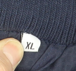 HTFC Men's Navy Hooded Waterproof Jacket XL Polyester Padded