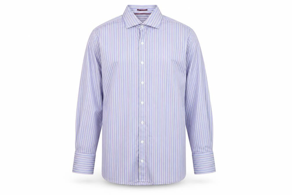 Marks & Spencer Sartorial Blue Striped Cotton Shirt Men’s 16 41 Long Sleeve