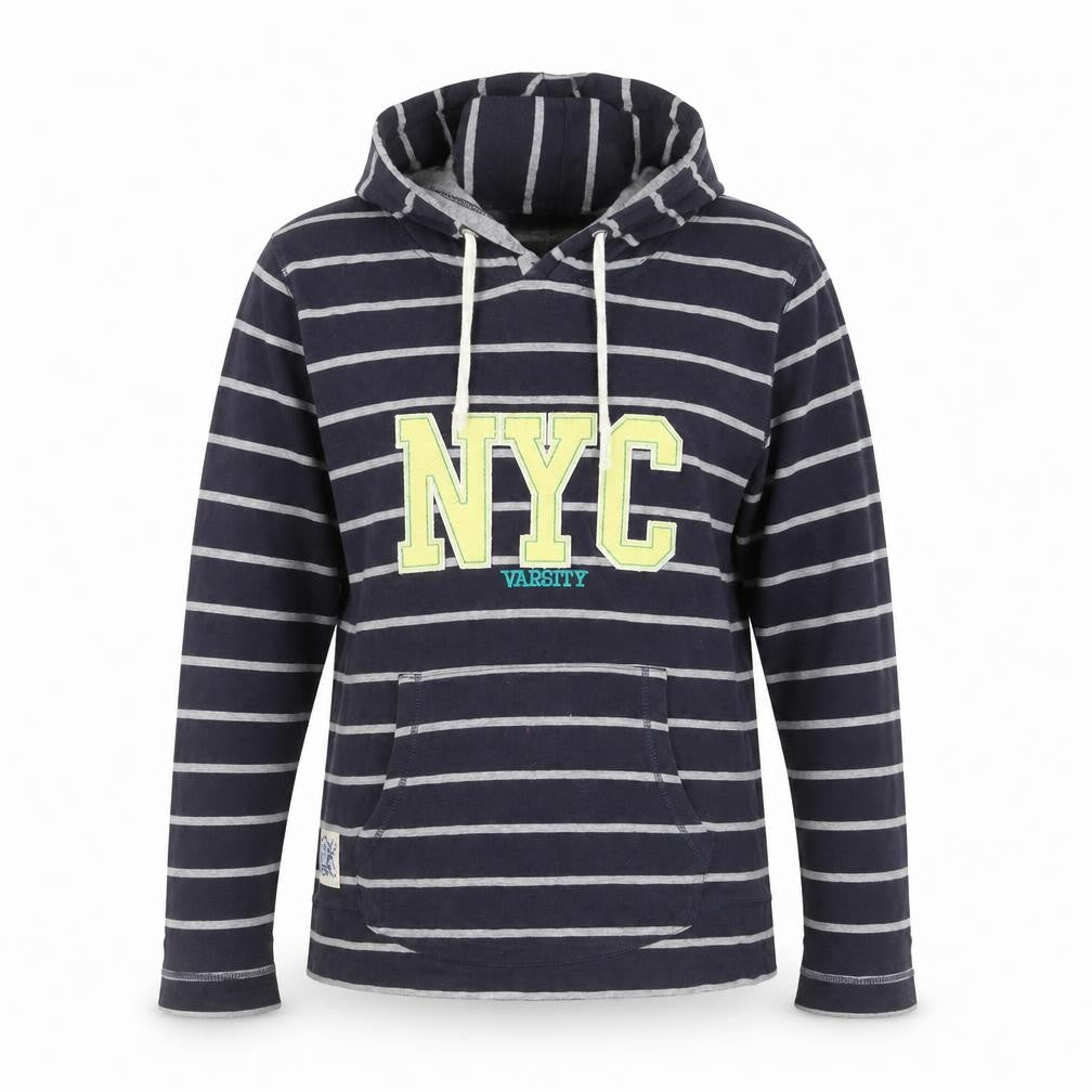South Womens Navy Striped Pullover Hoodie Size 18 Cotton Blend