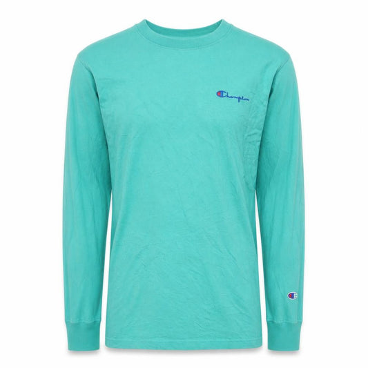 Champion Men's Green Long Sleeve Cotton Casual Top Size S