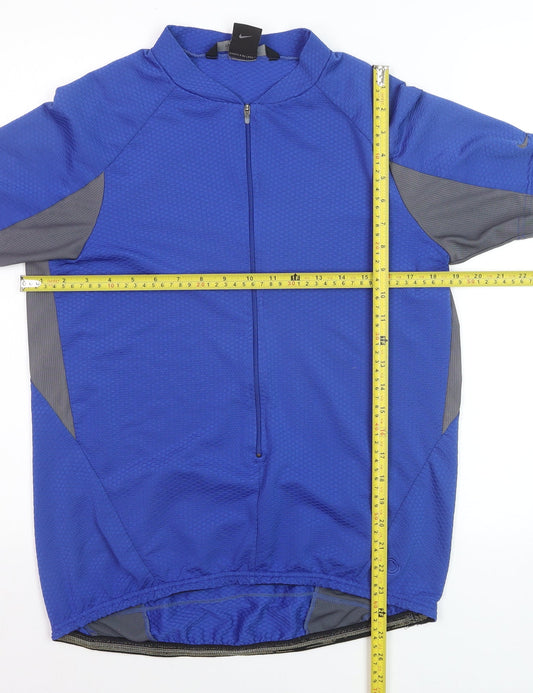 Nike Men's Blue Cycling Jersey L Short Sleeve Breathable Top